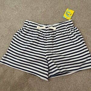 Primary kids park shorts, navy stripe, 4